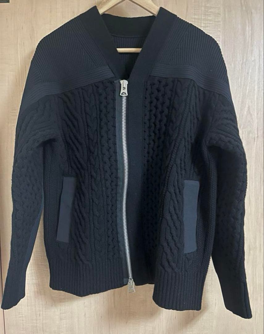 トップス sacai 24aw Knit Cardigan BLACK