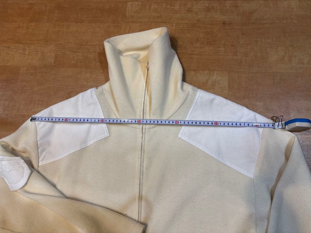 y'sクリーム色 フルジップ ロングコート