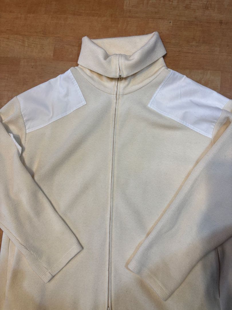 y'sクリーム色 フルジップ ロングコート