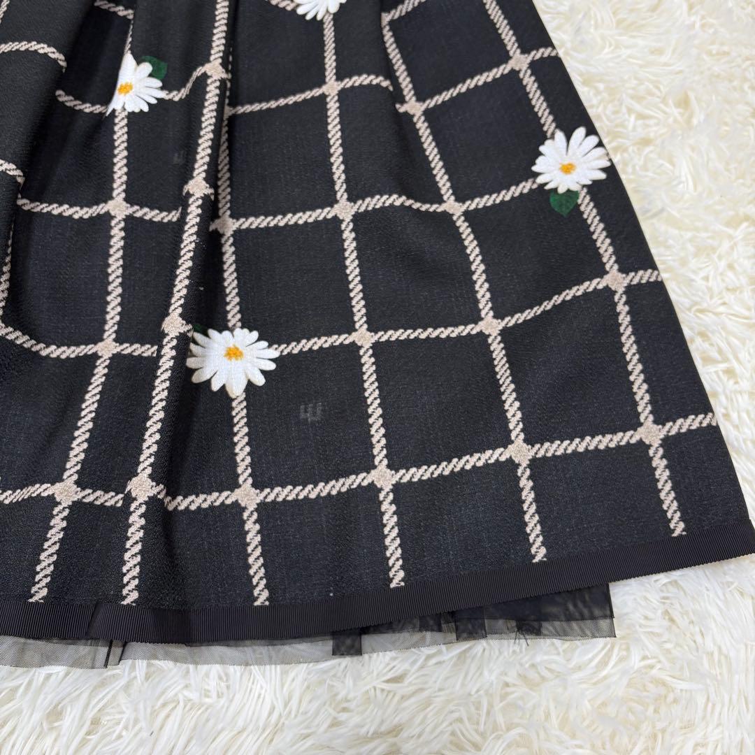 タグ付き エムズグレイシー スカート フラワーモチーフ チュール サイズ40