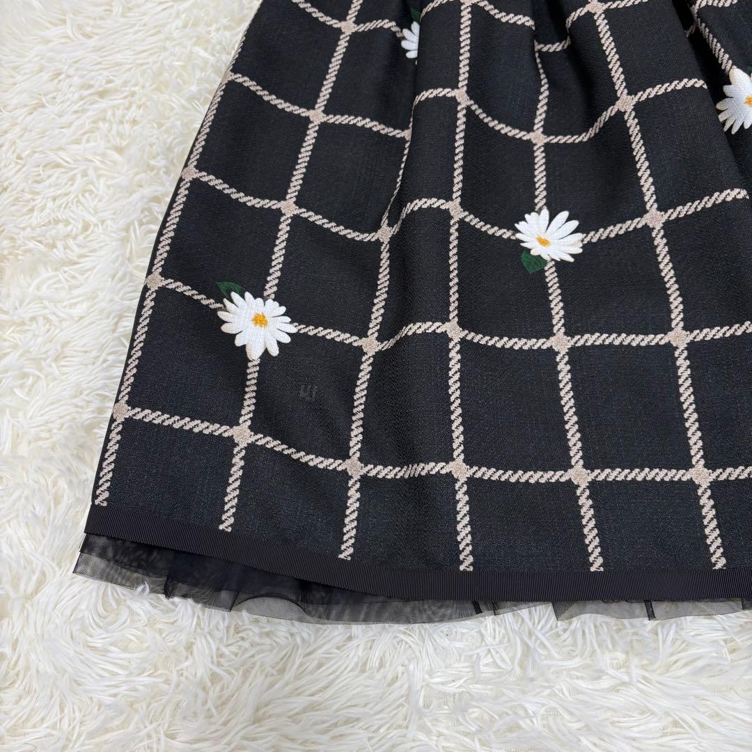 タグ付き エムズグレイシー スカート フラワーモチーフ チュール サイズ40