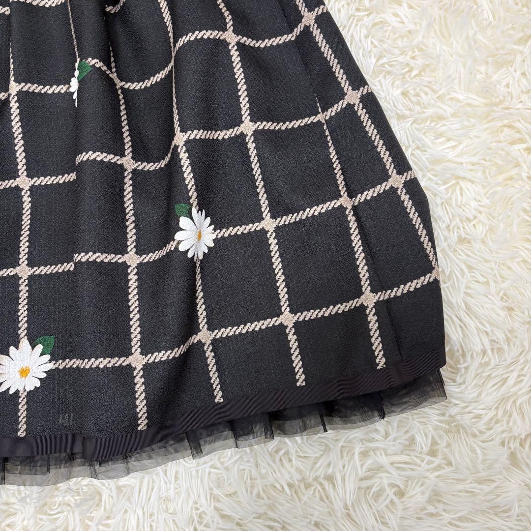 タグ付き エムズグレイシー スカート フラワーモチーフ チュール サイズ40