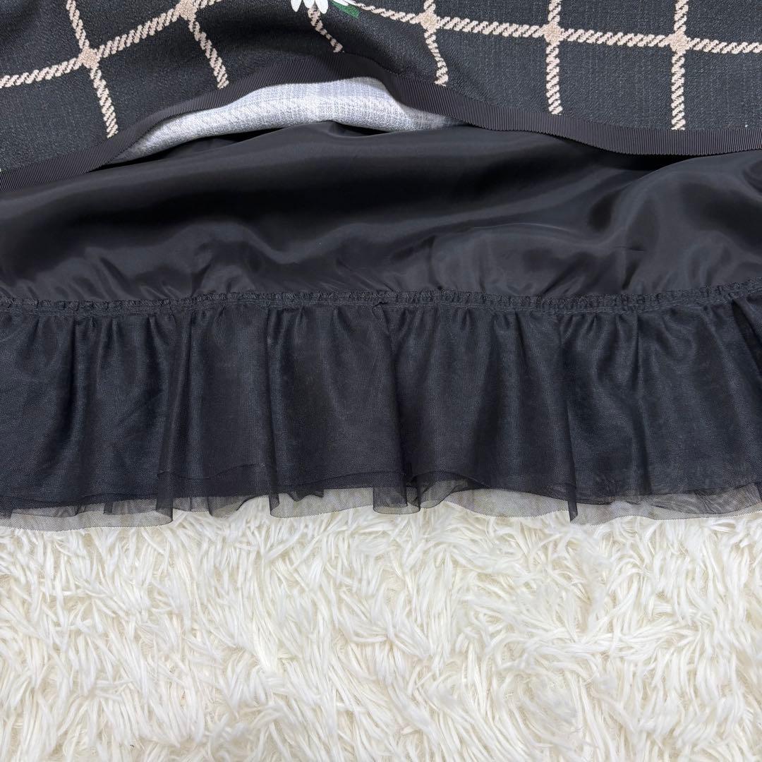 タグ付き エムズグレイシー スカート フラワーモチーフ チュール サイズ40