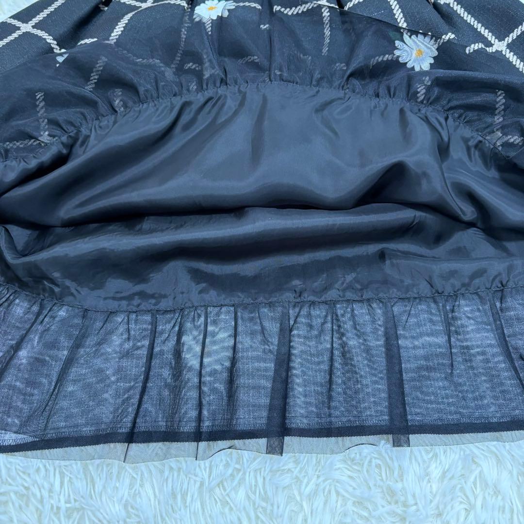 タグ付き エムズグレイシー スカート フラワーモチーフ チュール サイズ40