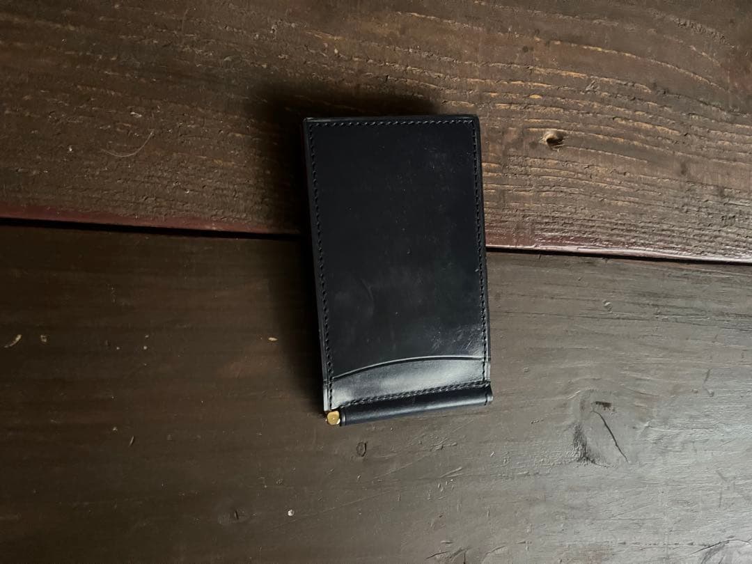 GANZO ネイビー コンパクトマネークリップ