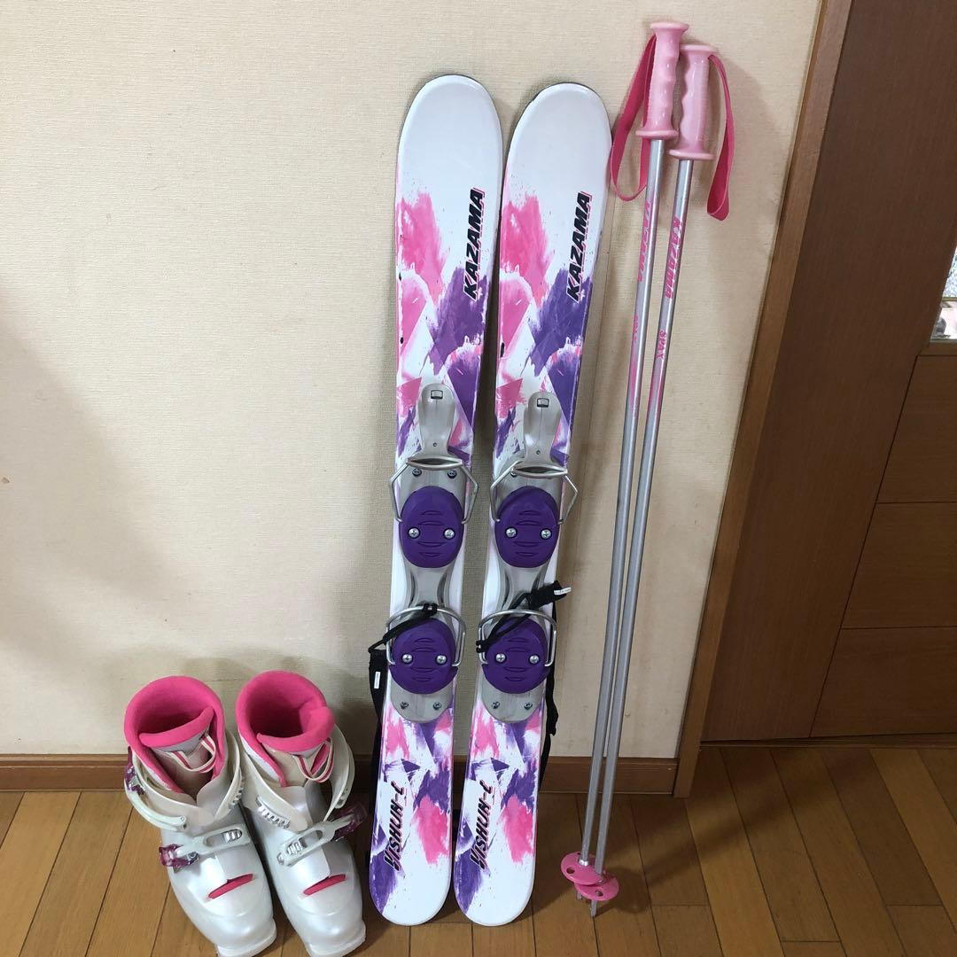 KAZAMA VISHUN-L ショートスキー 板　ブーツ　ストックセット