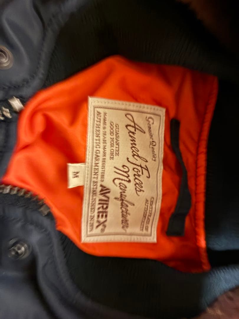 AVIREX MA-1ジャケット ネイビー　RemodelMK2