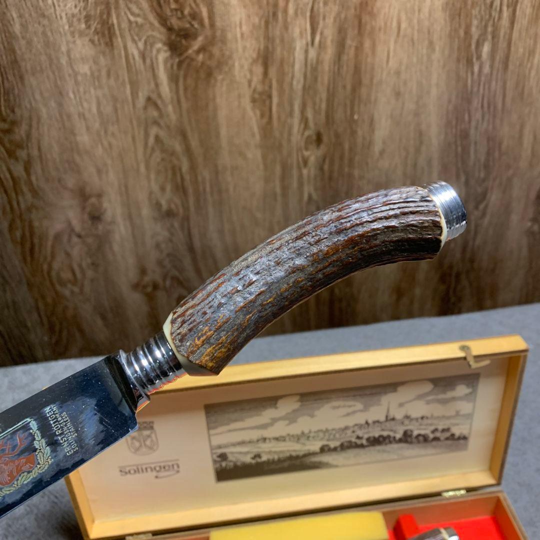 K606 SOLINGEN ナイフ＆カービングフォーク 鹿角ハンドル