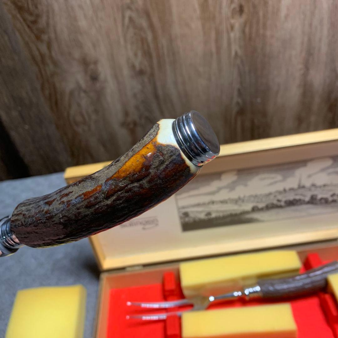 K606 SOLINGEN ナイフ＆カービングフォーク 鹿角ハンドル