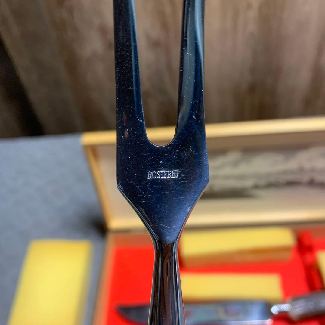 K606 SOLINGEN ナイフ＆カービングフォーク 鹿角ハンドル