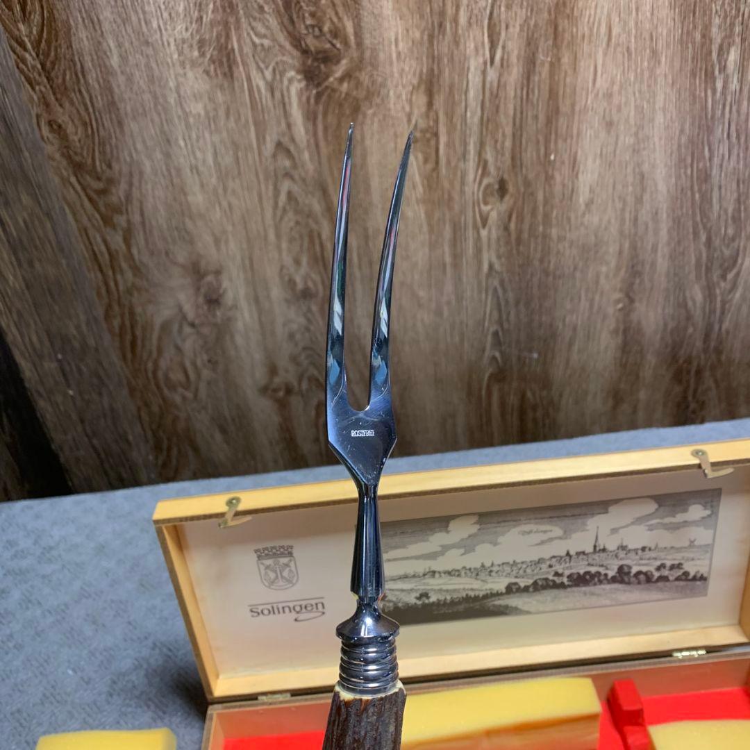 K606 SOLINGEN ナイフ＆カービングフォーク 鹿角ハンドル