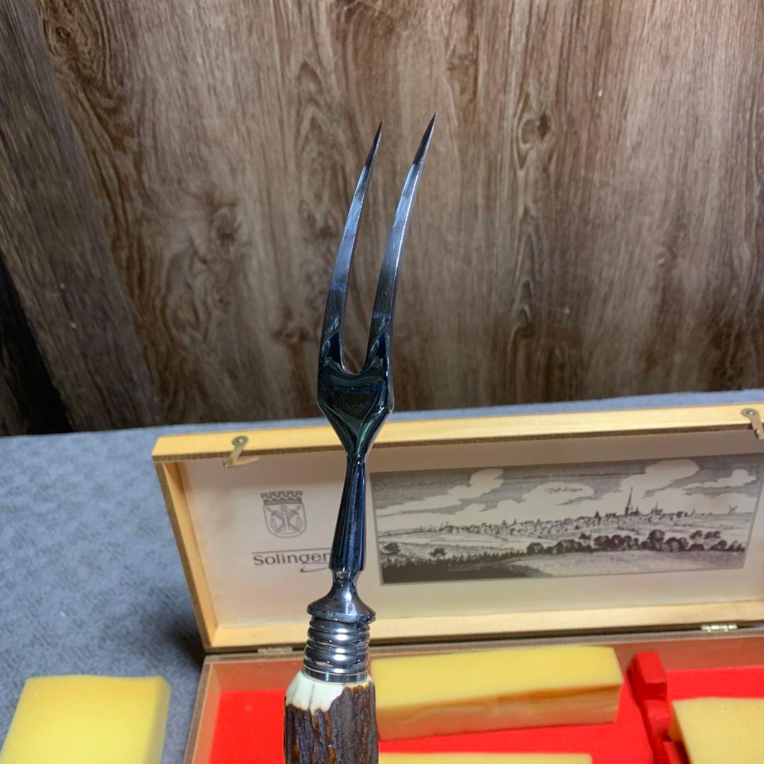 K606 SOLINGEN ナイフ＆カービングフォーク 鹿角ハンドル