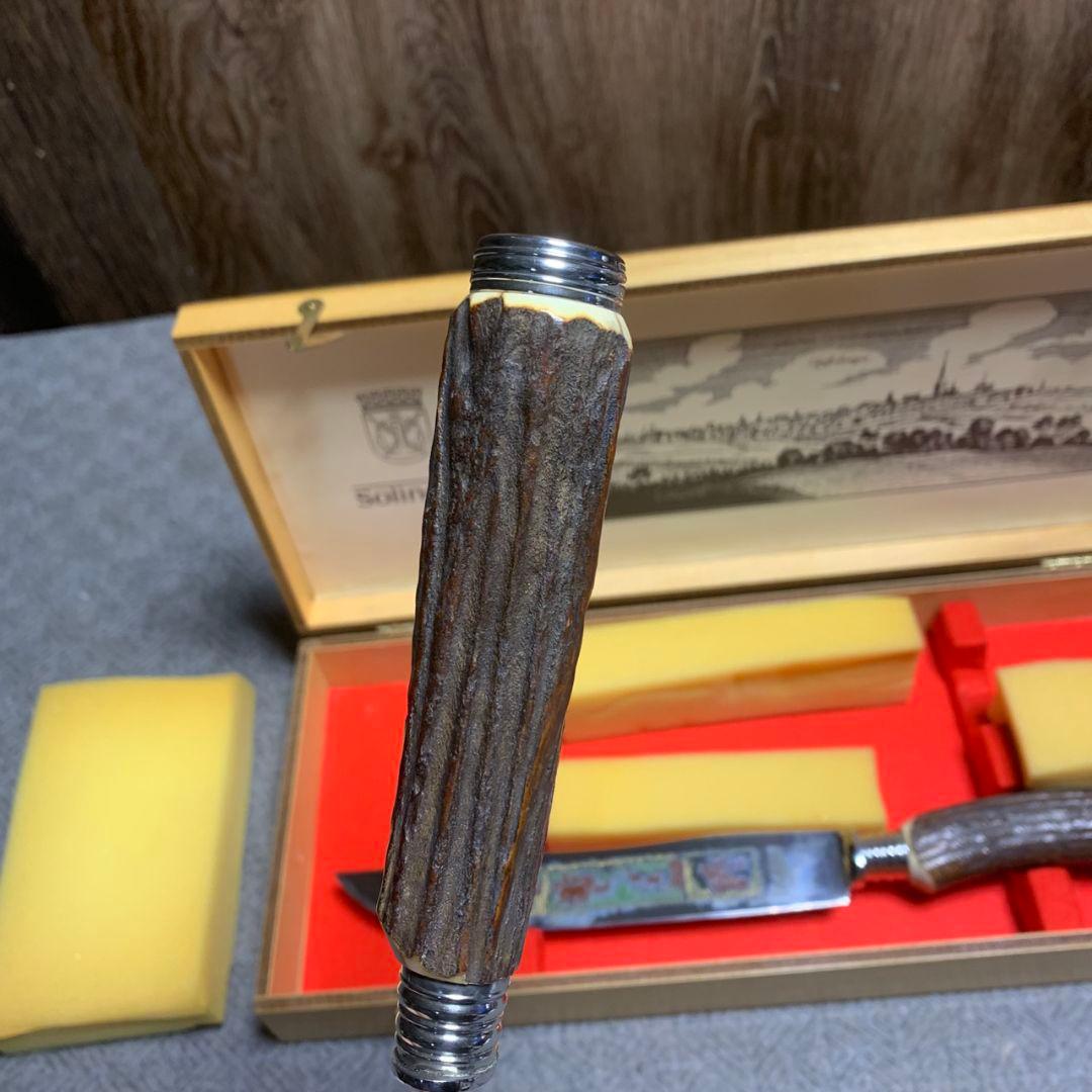 K606 SOLINGEN ナイフ＆カービングフォーク 鹿角ハンドル