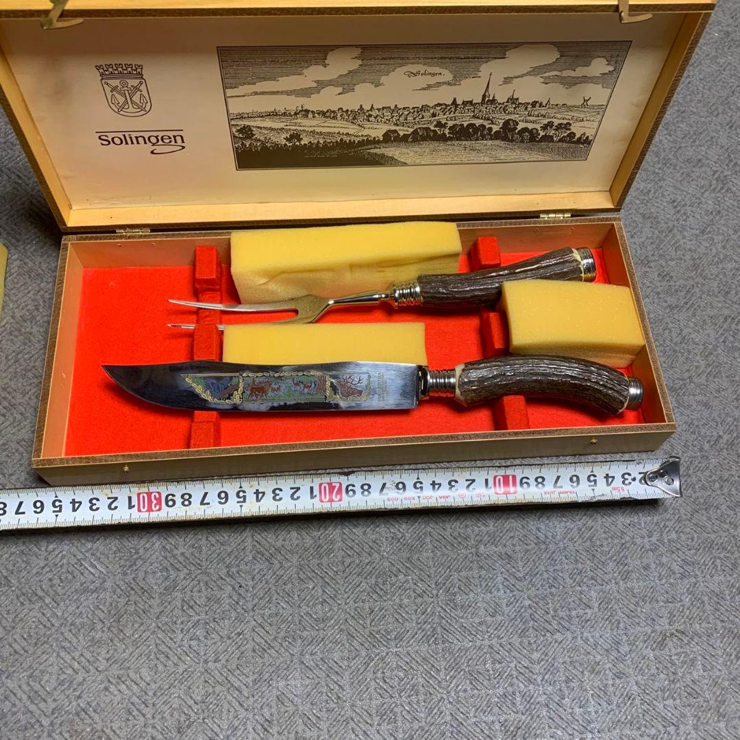 K606 SOLINGEN ナイフ＆カービングフォーク 鹿角ハンドル