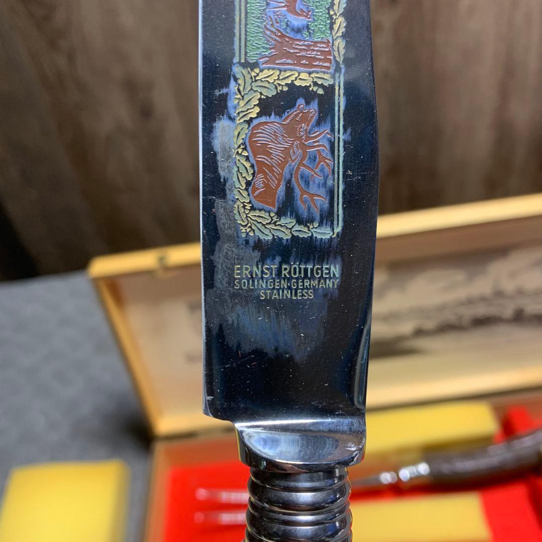 K606 SOLINGEN ナイフ＆カービングフォーク 鹿角ハンドル