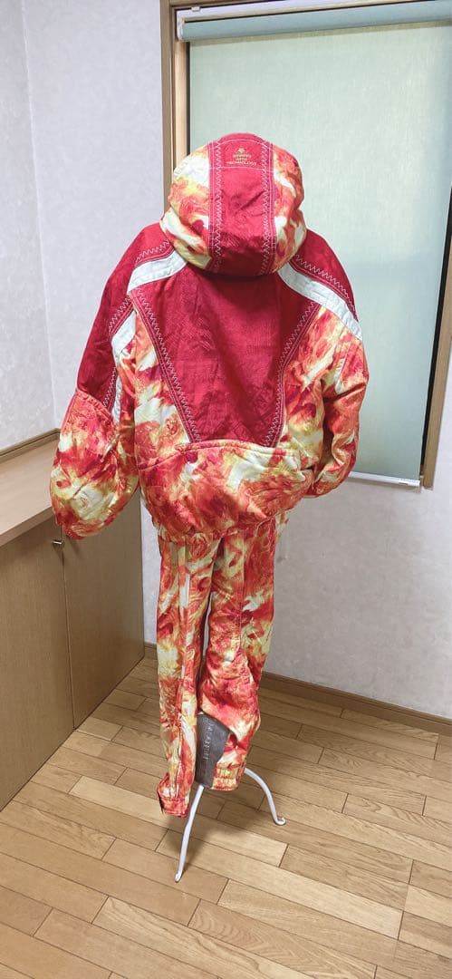 DESCENTE スキーウェア 赤 オレンジ