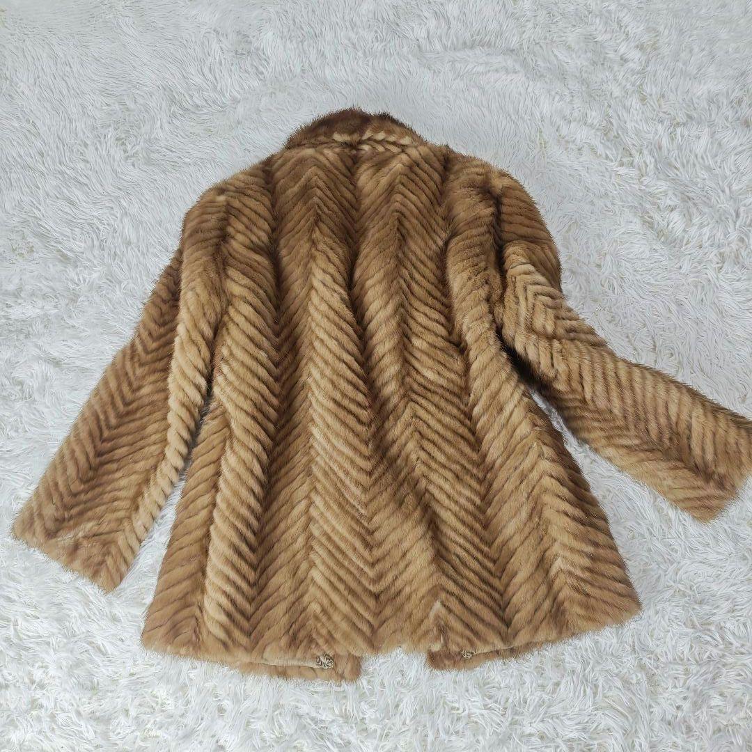 【高級】SAGA MINK 高級ミンクコート 11号 L相当 ブラウン