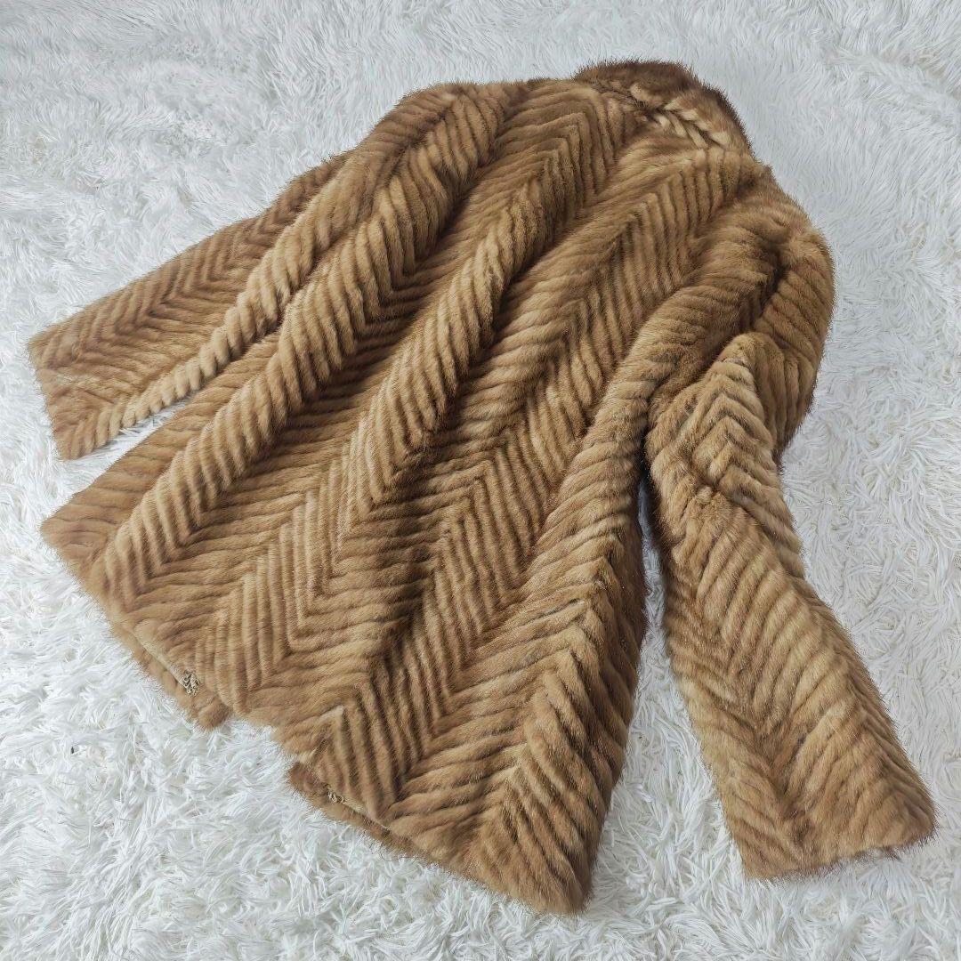 【高級】SAGA MINK 高級ミンクコート 11号 L相当 ブラウン