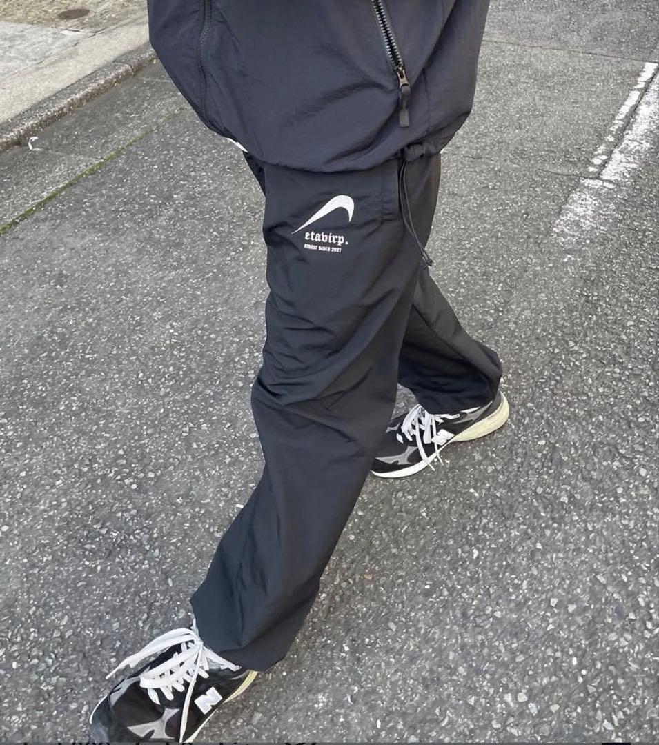 Etavirp エタヴァープ ナイロン トラックパンツ L ブラック