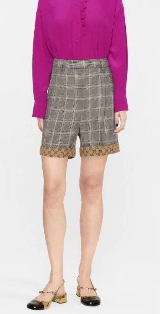 GUCCI チェック　ショートパンツ　GG柄