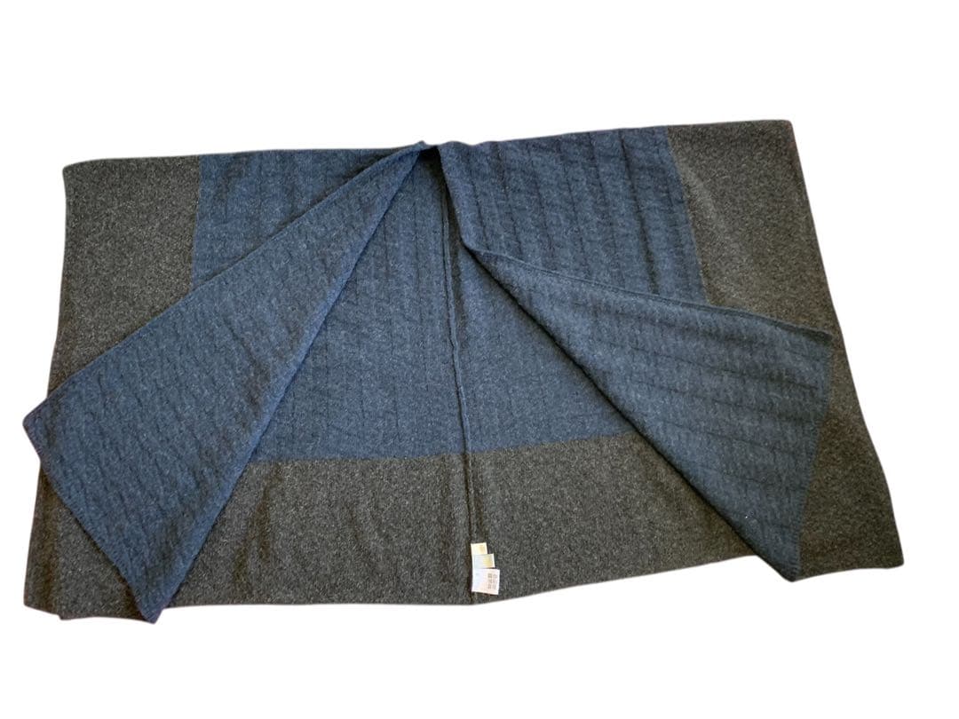 中川政七商店　ダークブルー・グレー ポンチョ・ケープコート