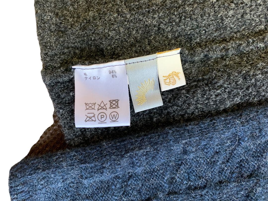 中川政七商店　ダークブルー・グレー ポンチョ・ケープコート