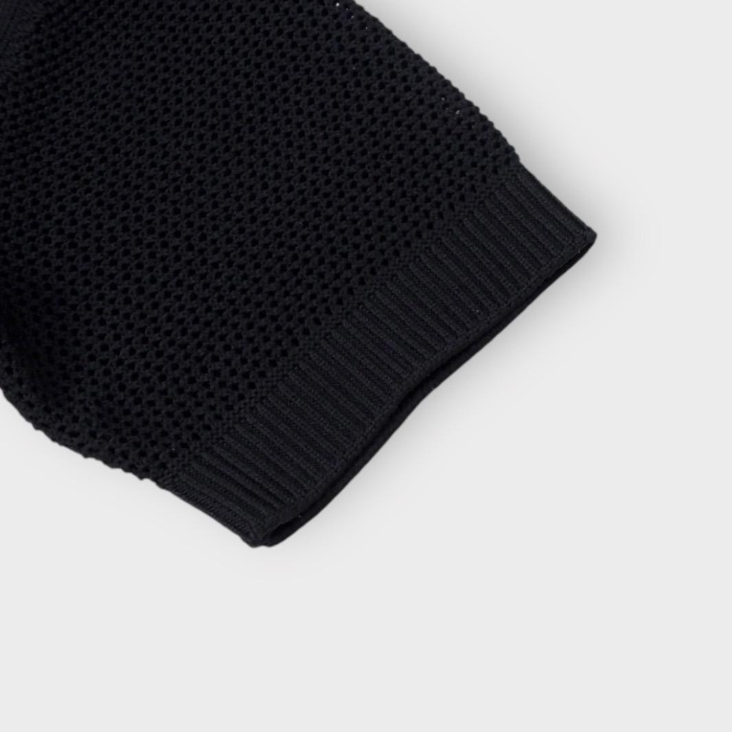 CULLNI【Mesh Knit ZIp Up Polo Shirt】