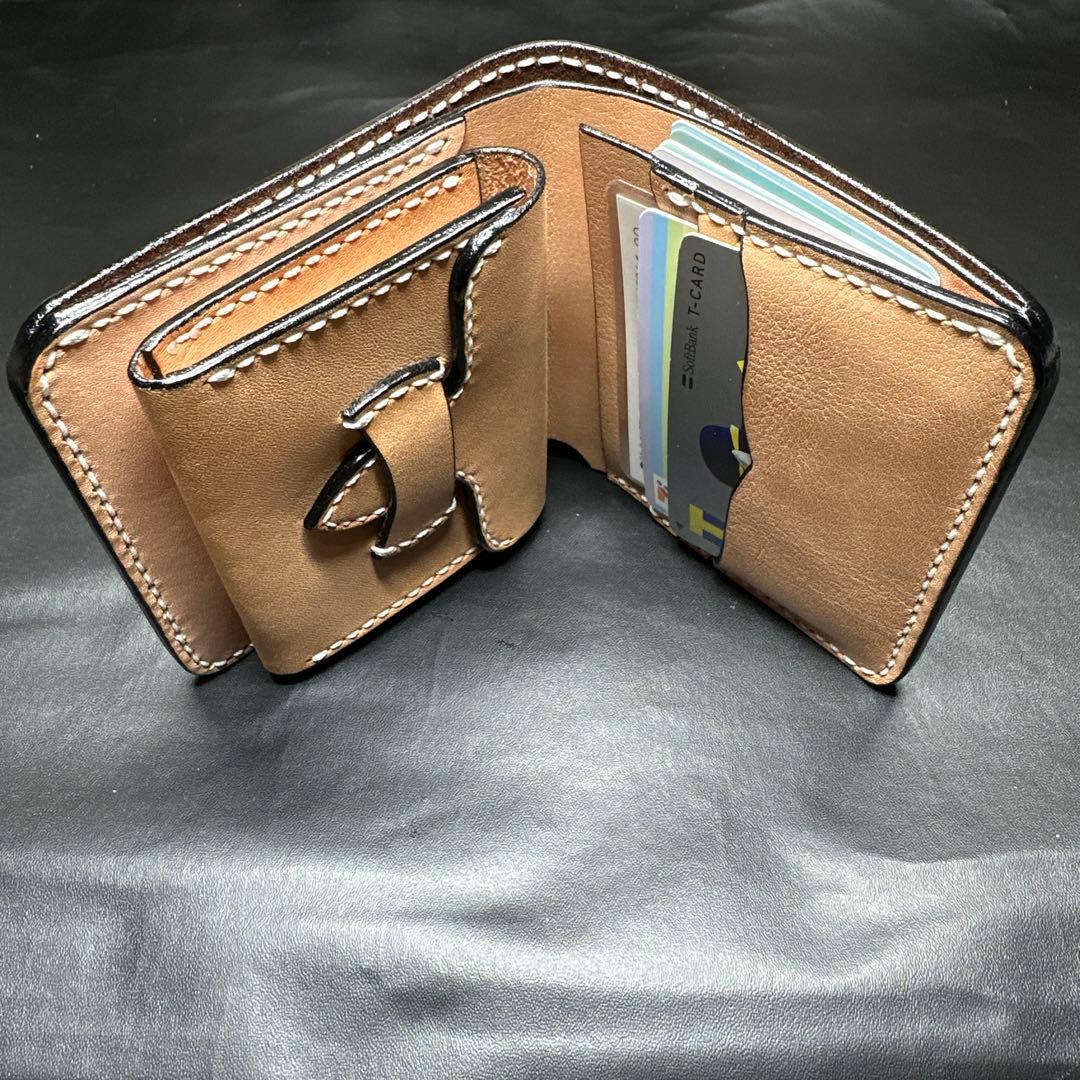 フル栃木レザー　バタフライウォレット　二つ折り　ケース　分離型