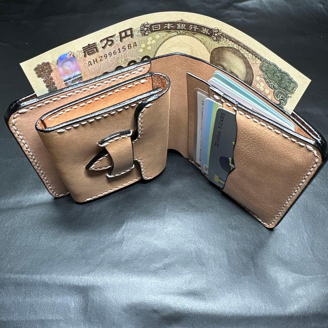 フル栃木レザー　バタフライウォレット　二つ折り　ケース　分離型