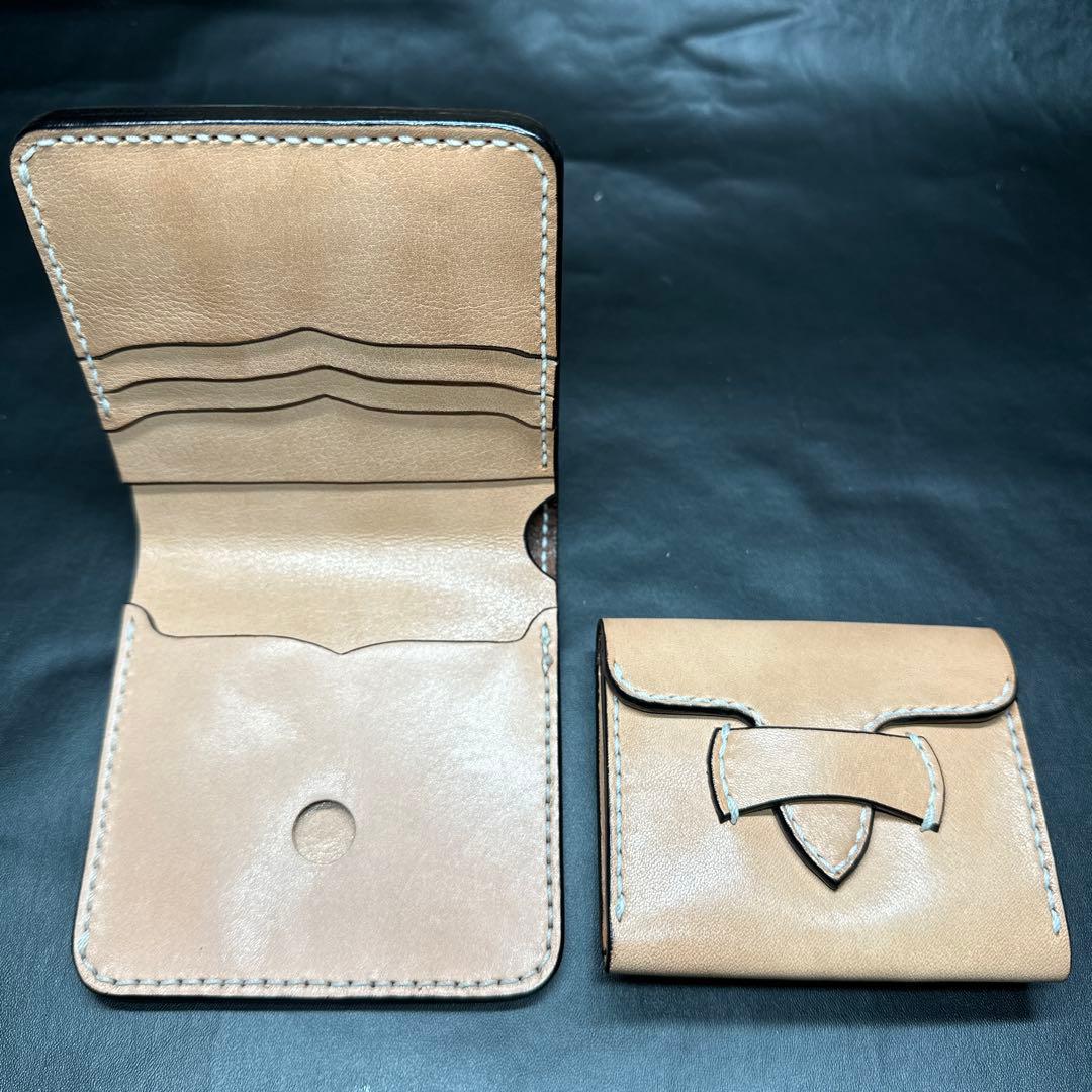 フル栃木レザー　バタフライウォレット　二つ折り　ケース　分離型