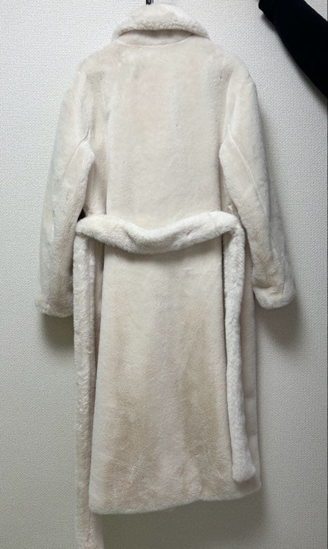 ZARA ホワイト ロングコート ベルト付き