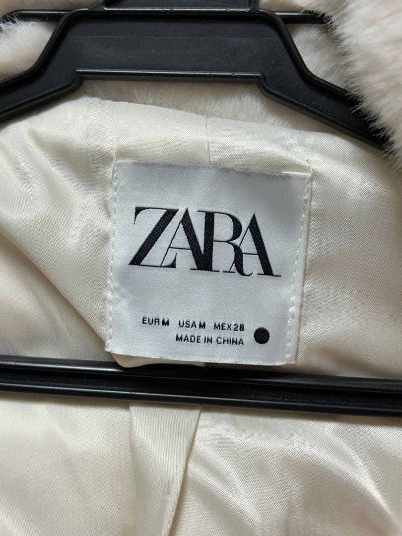 ZARA ホワイト ロングコート ベルト付き