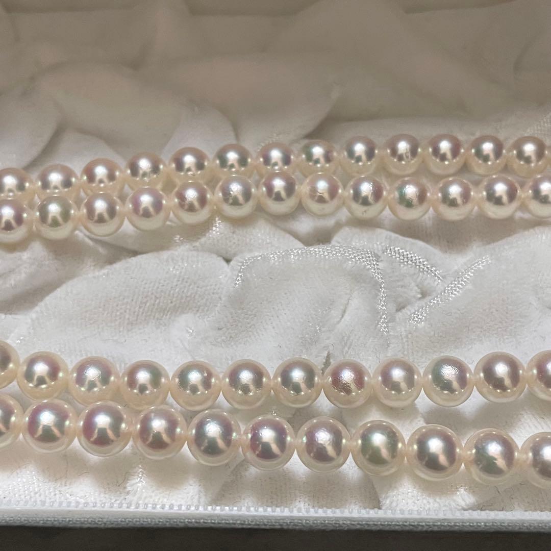 【テリ花珠級✨】あこや真珠 セミロングネックレス 7.0 パール オーロラ干渉色