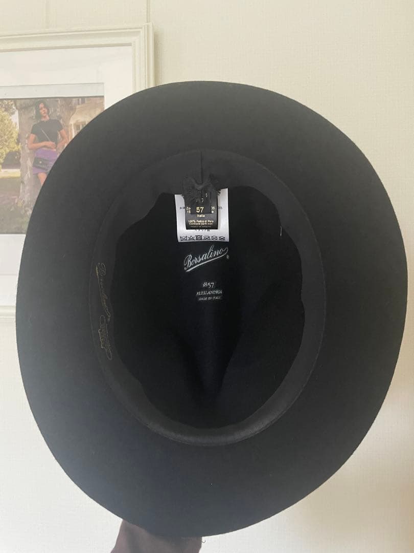 Borsalino フェルトハット 黒 57cm