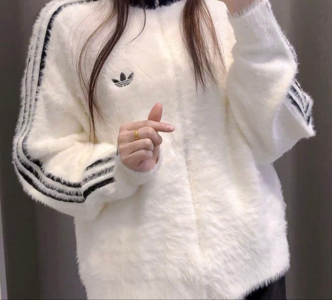 adidas アディダス フェイクモヘヤ トラックジャケット ホワイト S