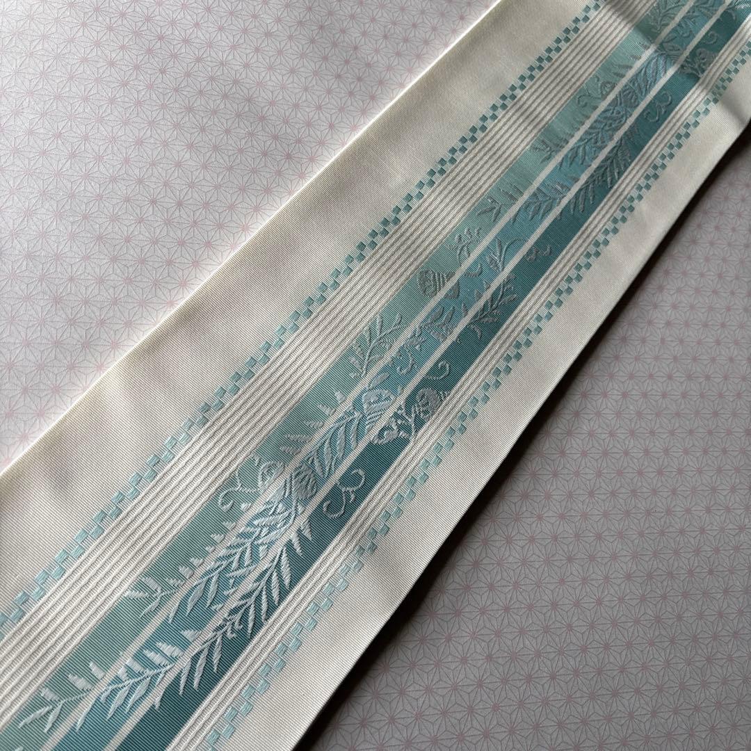 OB91本場筑前博多織　小袋帯　(半幅帯) 椿　本袋　正絹　新品