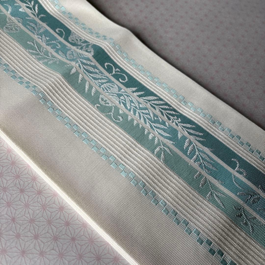 OB91本場筑前博多織　小袋帯　(半幅帯) 椿　本袋　正絹　新品