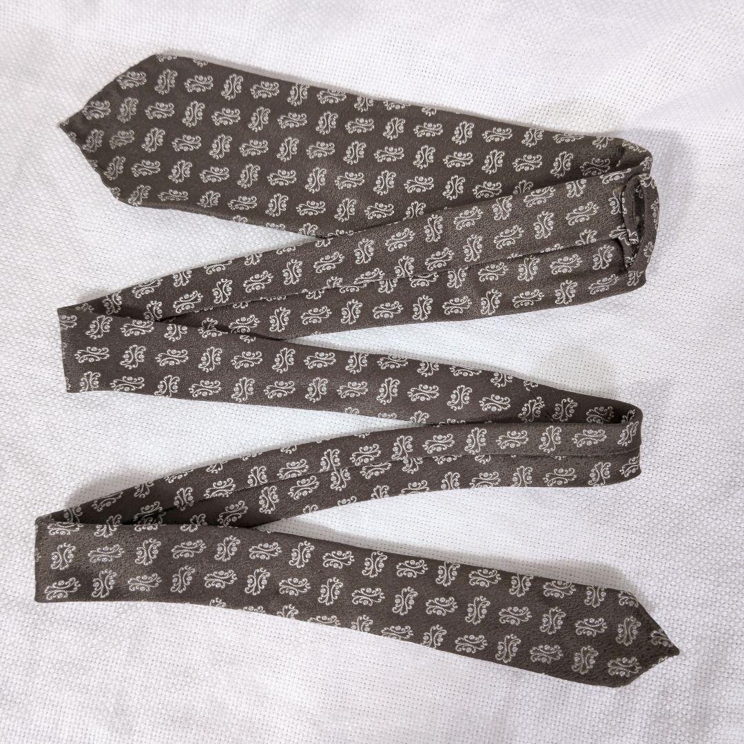 タイユアタイTIE YOUR TIEセッテピエゲシルクビジネス小紋柄ネクタイ茶
