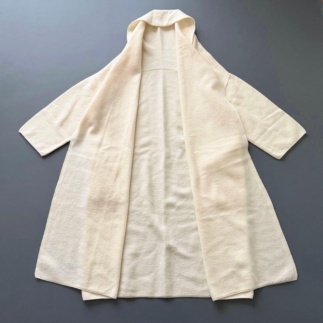 美品✨定番 フレームワーク　圧縮ウールショートガウン　カーディガン アイボリー