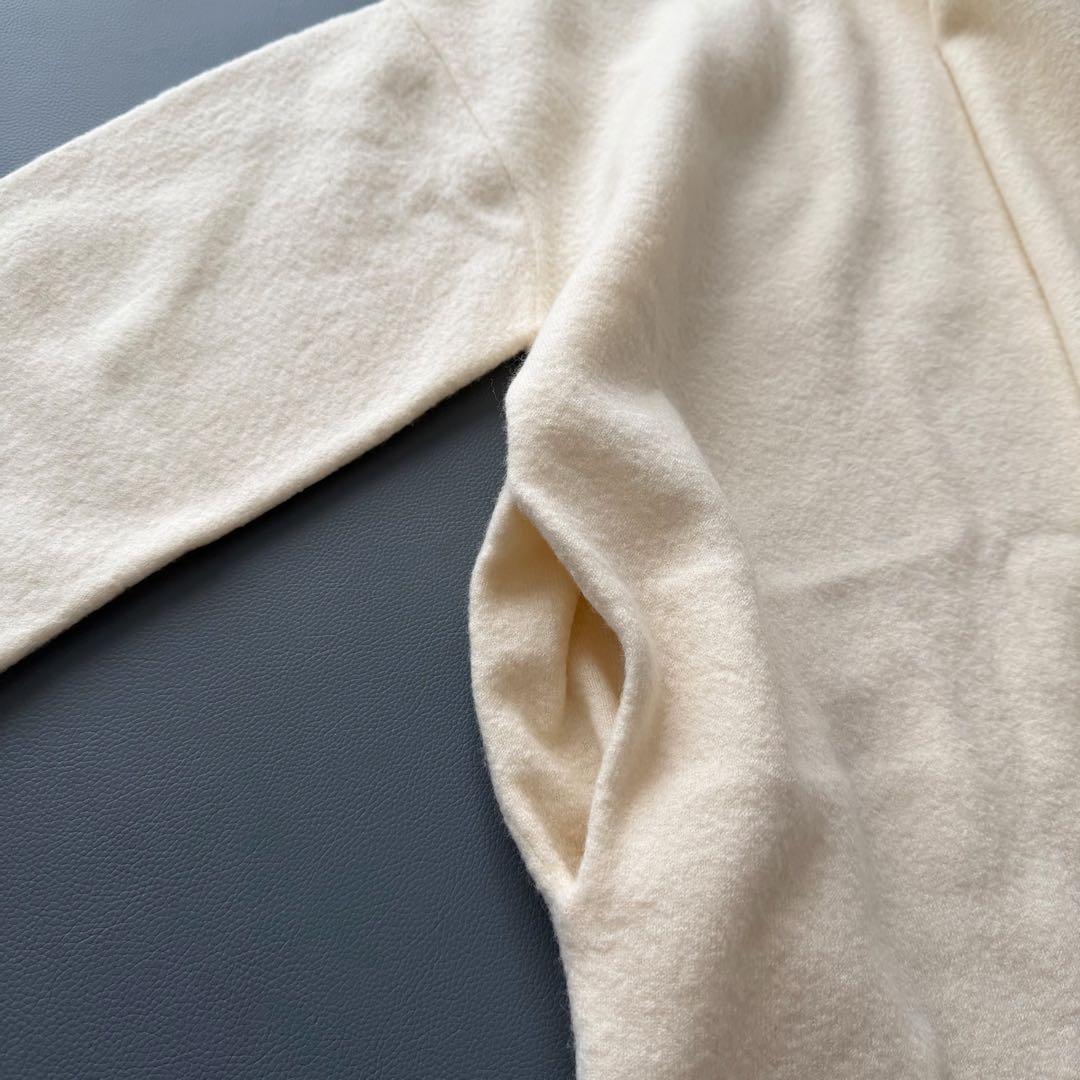 美品✨定番 フレームワーク　圧縮ウールショートガウン　カーディガン アイボリー