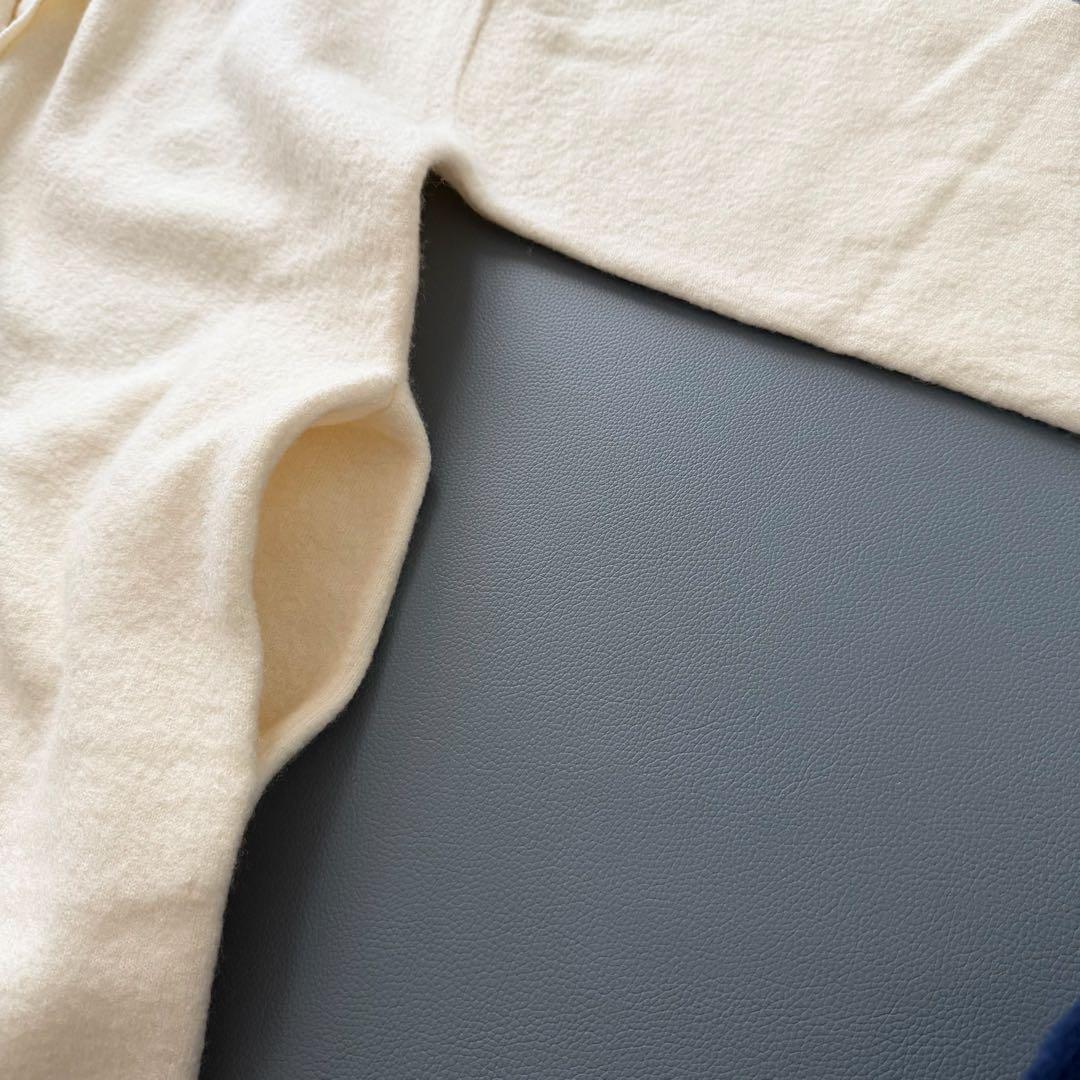 美品✨定番 フレームワーク　圧縮ウールショートガウン　カーディガン アイボリー