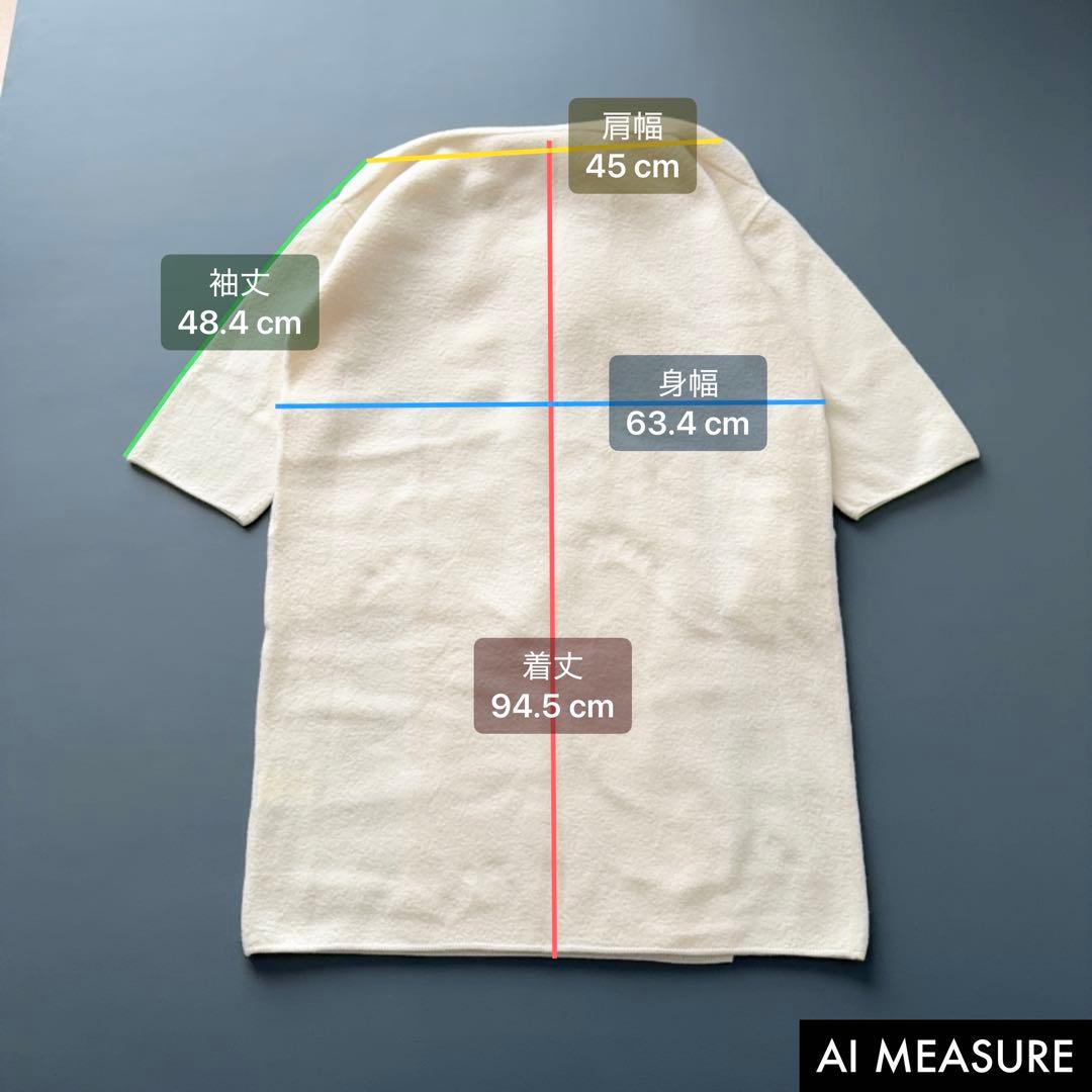 美品✨定番 フレームワーク　圧縮ウールショートガウン　カーディガン アイボリー