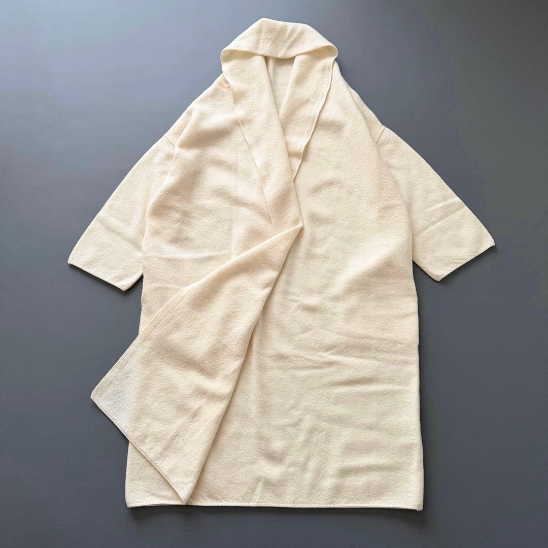 美品✨定番 フレームワーク　圧縮ウールショートガウン　カーディガン アイボリー