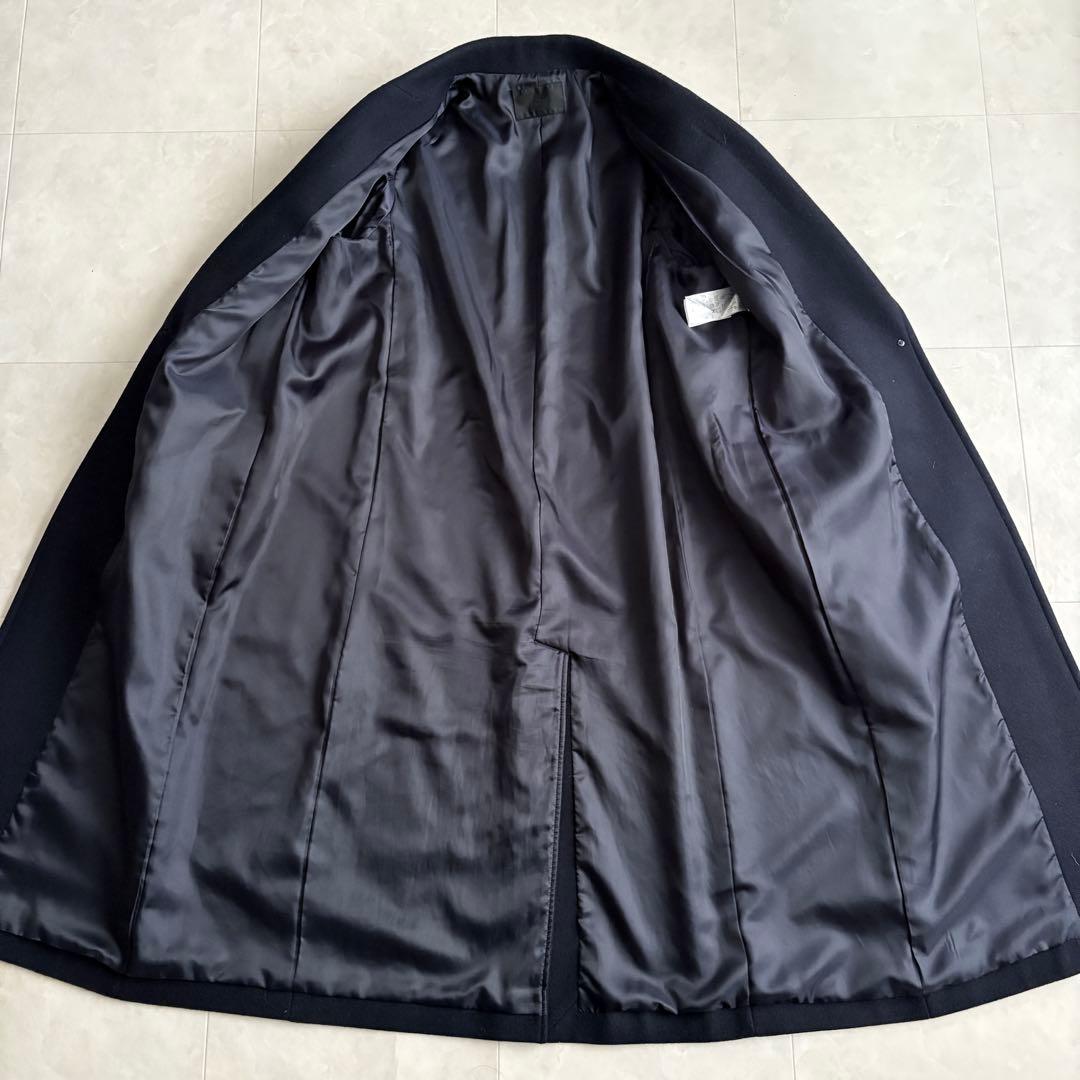 美品✨ ICB ウールチェスターロングコート 濃紺44 大きいサイズ ゆったり