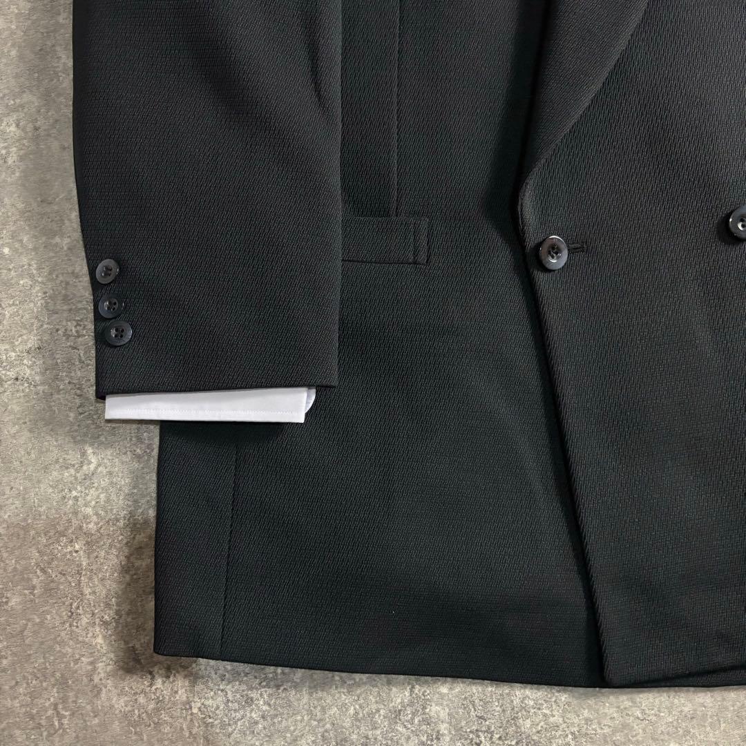 【vintage】セットアップ ダブルスーツ グレーネイビー 極上ウール