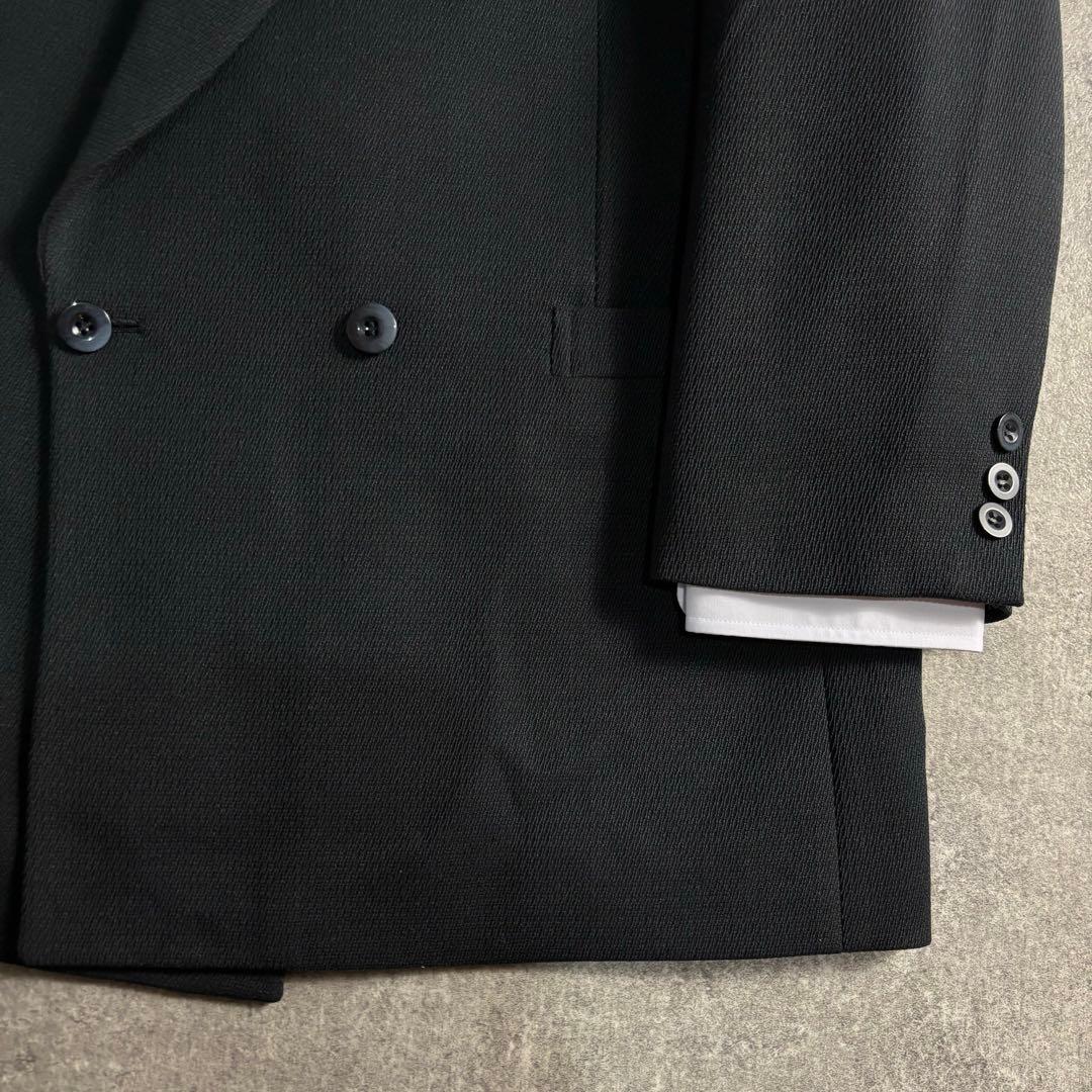 【vintage】セットアップ ダブルスーツ グレーネイビー 極上ウール