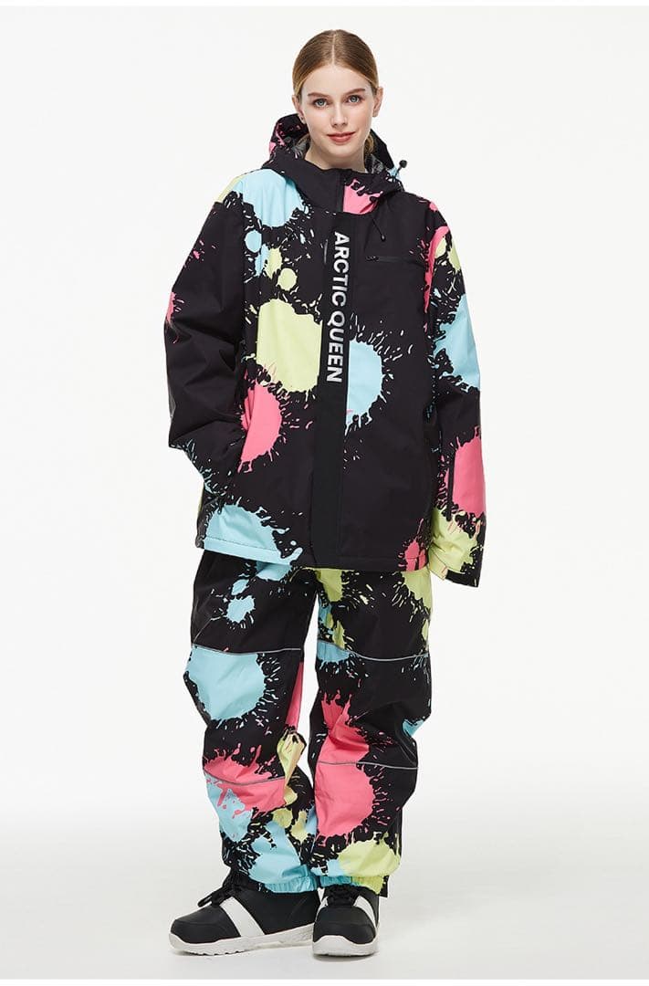 スノーボードウェア レディース 上下セット メンズ 男女 韓国 可愛い 黒
