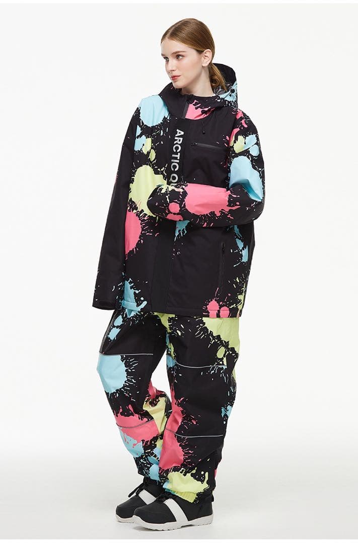 スノーボードウェア レディース 上下セット メンズ 男女 韓国 可愛い 黒