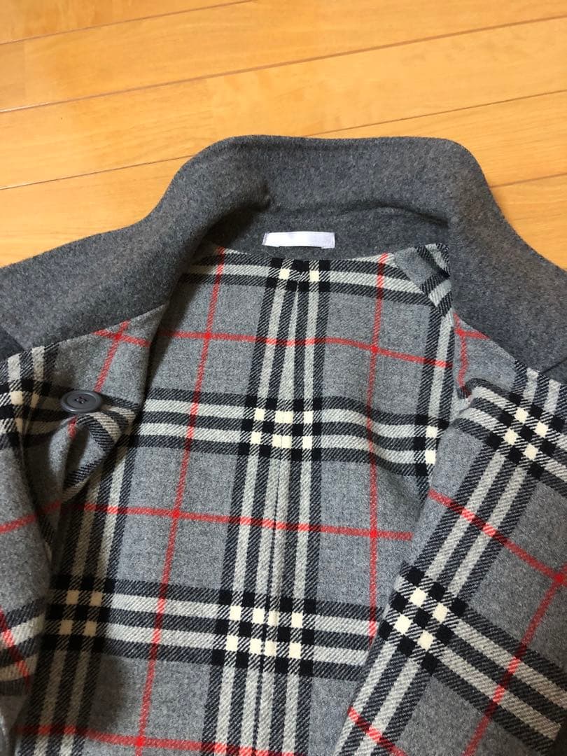 美品　バーバリー　ダブルフェイス　ロングコート　カシミヤ混　金ボタン