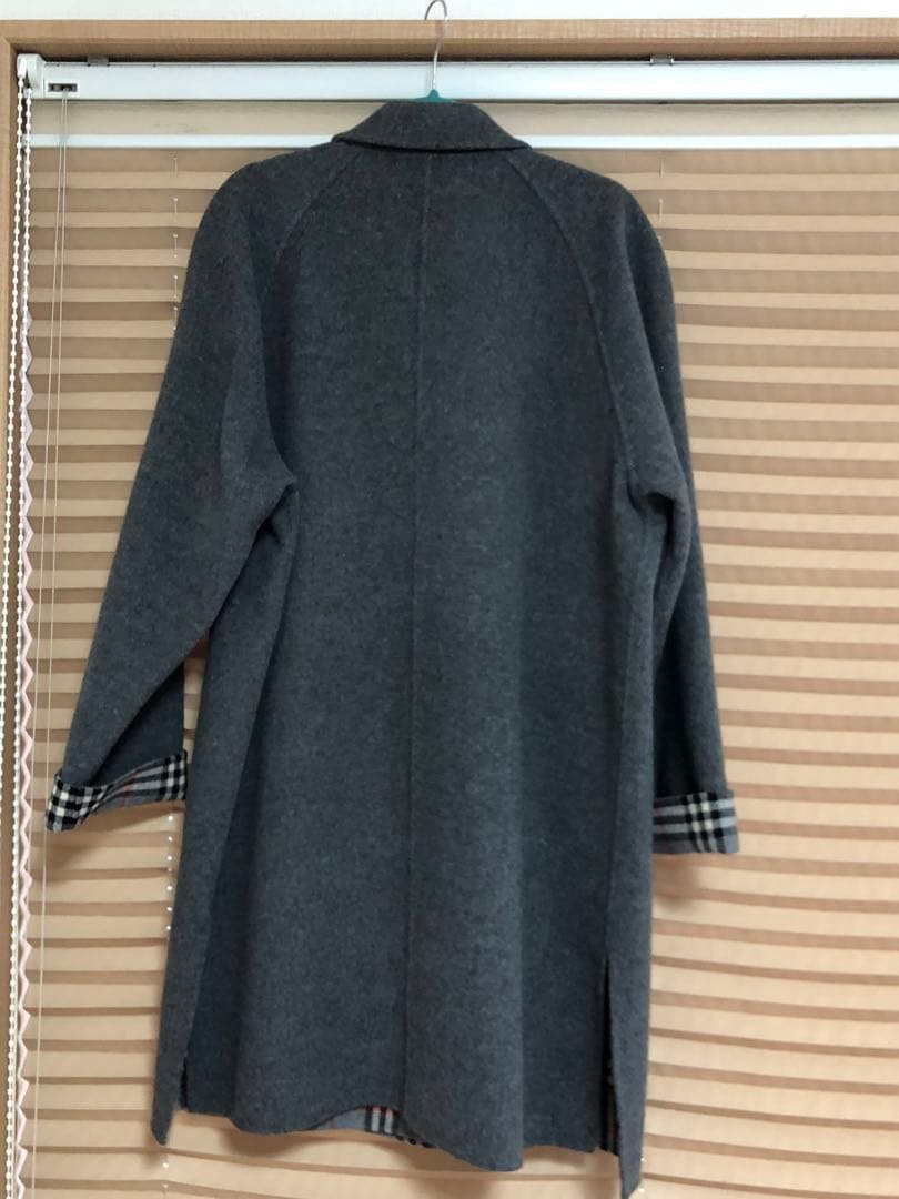 美品　バーバリー　ダブルフェイス　ロングコート　カシミヤ混　金ボタン
